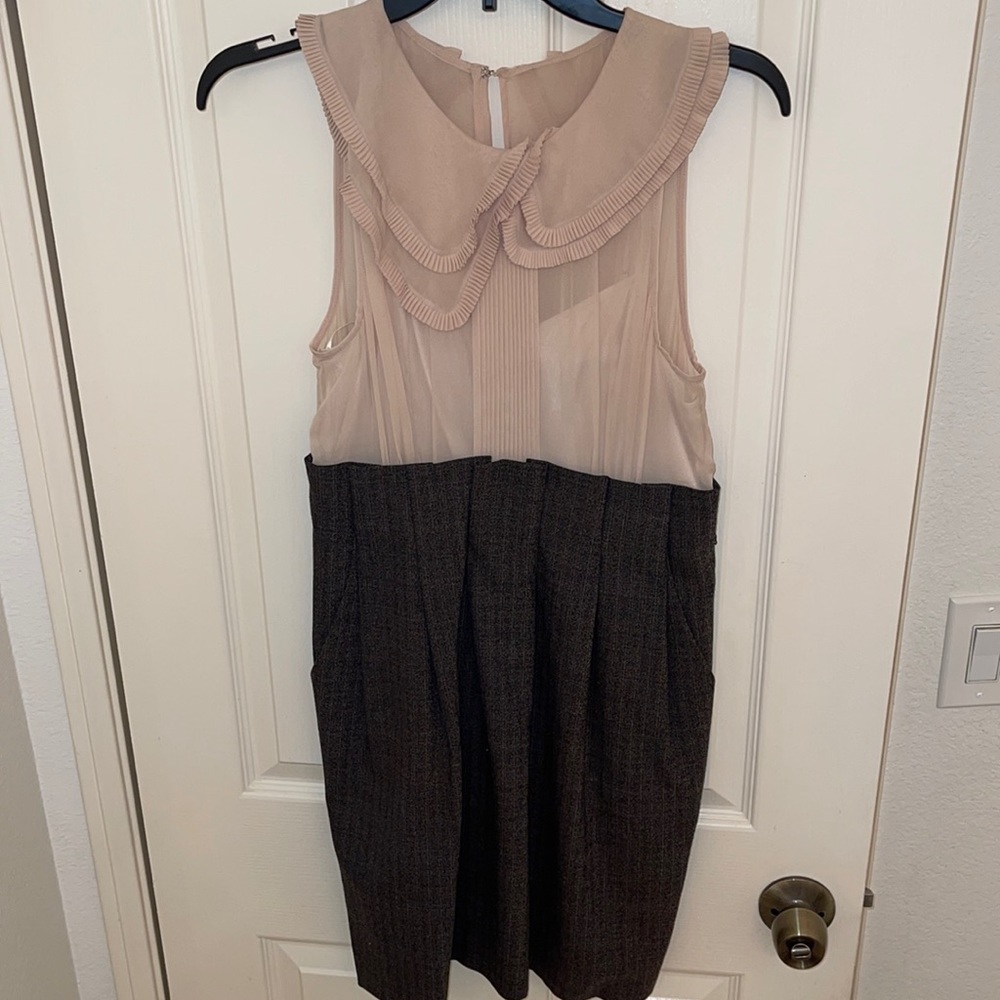 BCBG Maxazria Asymmetrical Collared Dress